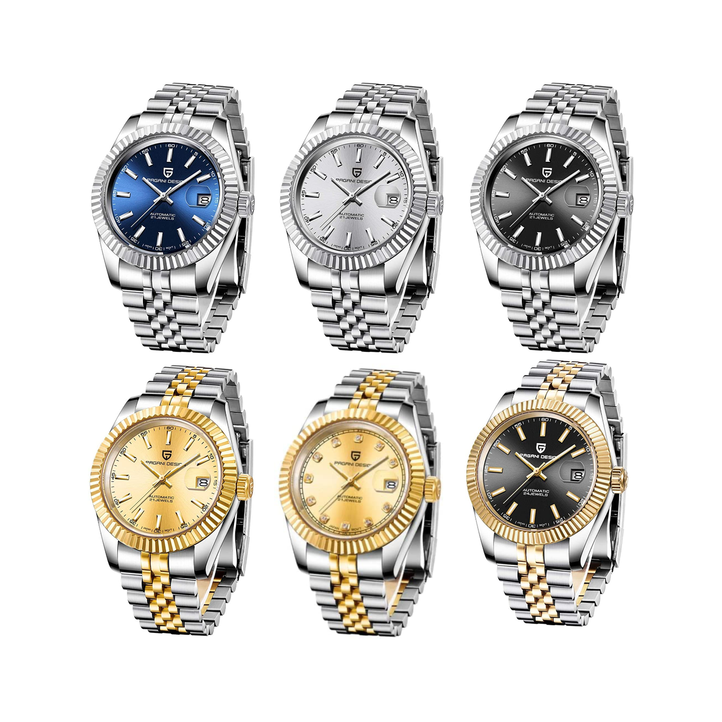 パガ-ニデザイン メンズ腕時計 日本製 SEIKO NH35 自動巻き ムーブメント ダイバーズ 機械式 ケース 付き 防水 セラミックベゼル ビジネス 仕事用 ドレスウォッチ ステンレススチール ベルト サファイアガラス 結婚式 パーティー 成人式 記念日 プレゼント PAGANI DESIGN PD-1645