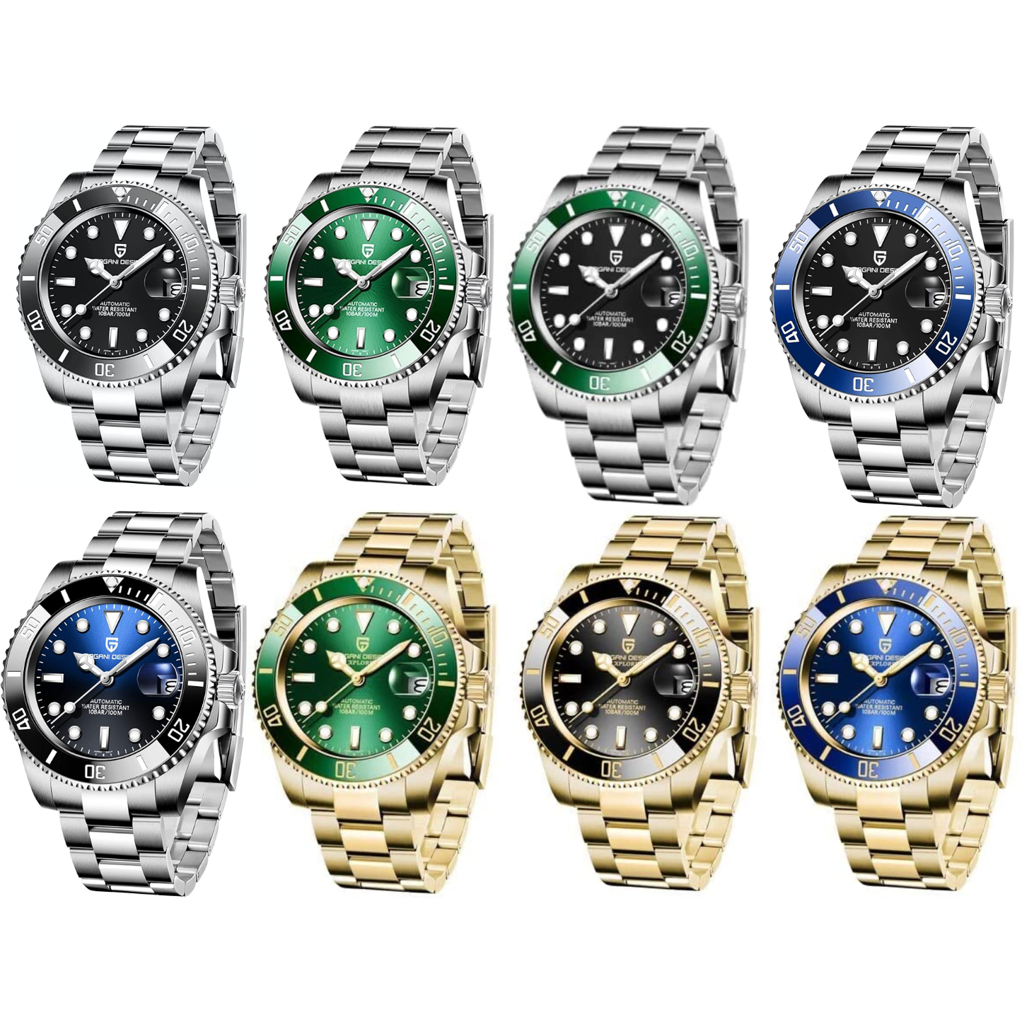 パガ-ニデザイン メンズ腕時計 日本製 SEIKO NH35 ムーブメント サブマリーナー ダイバーズ 自動巻き 機械式 ケース 付き 防水 セラミックベゼル ビジネス 仕事用 ドレスウォッチ ステンレススチール ベルト サファイアガラス PAGANI DESIGN PD-1661