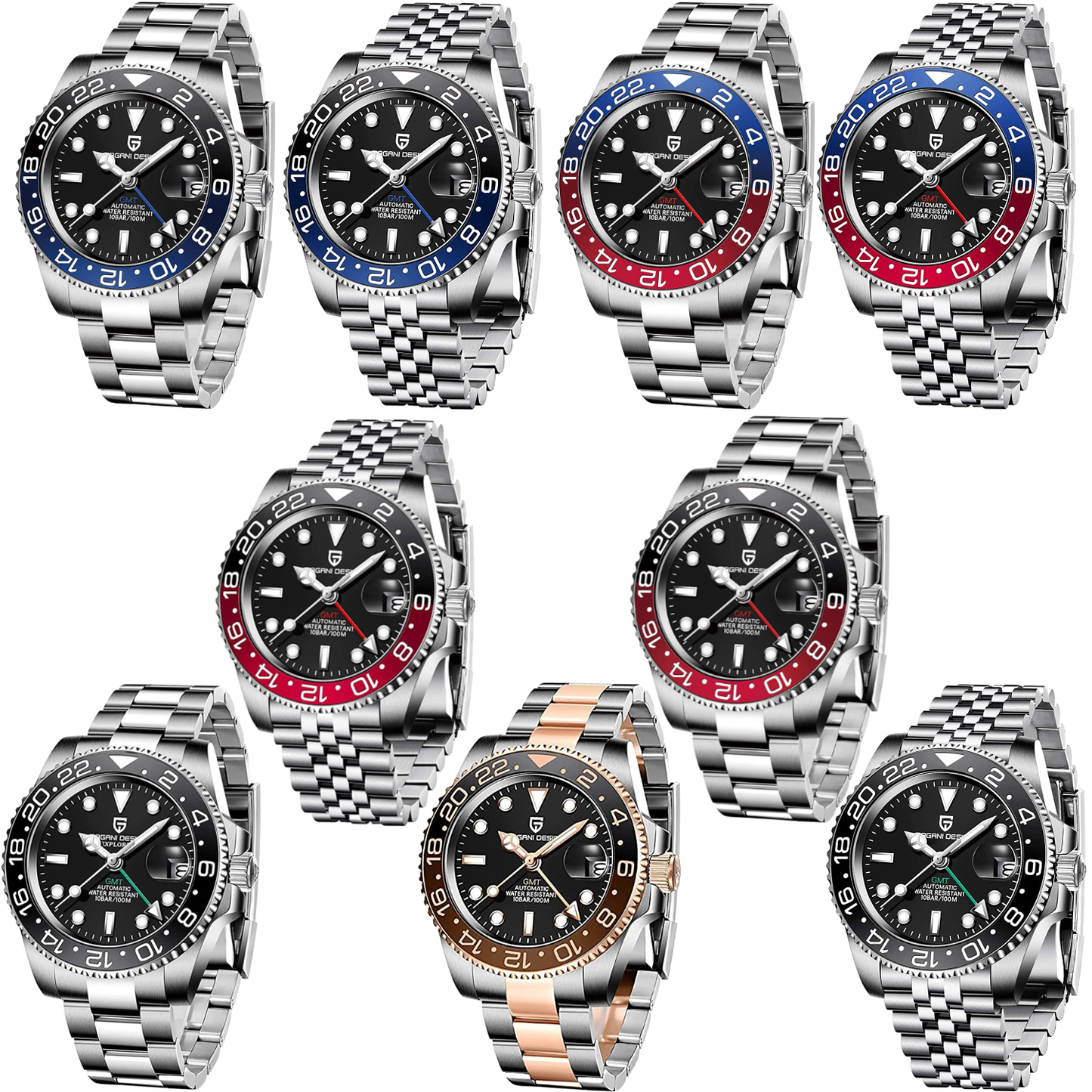 パガ-ニデザイン PD-1662 メンズ腕時計 GMT針 自動巻きムーブメント  GMTマスター PAGANI DESIGN