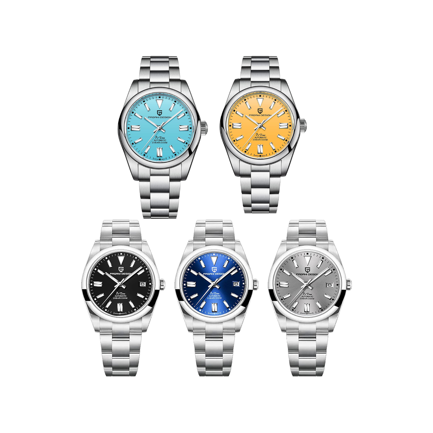 パガ-ニデザイン メンズ腕時計 日本製 SEIKO 自動巻き ムーブメント オイスターパーペチュアル ケース 付き 防水 セラミック ベゼル ビジネス 仕事用 ドレスウォッチ ステンレススチール ベルト サファイアガラス PAGANI DESIGN PD-1690