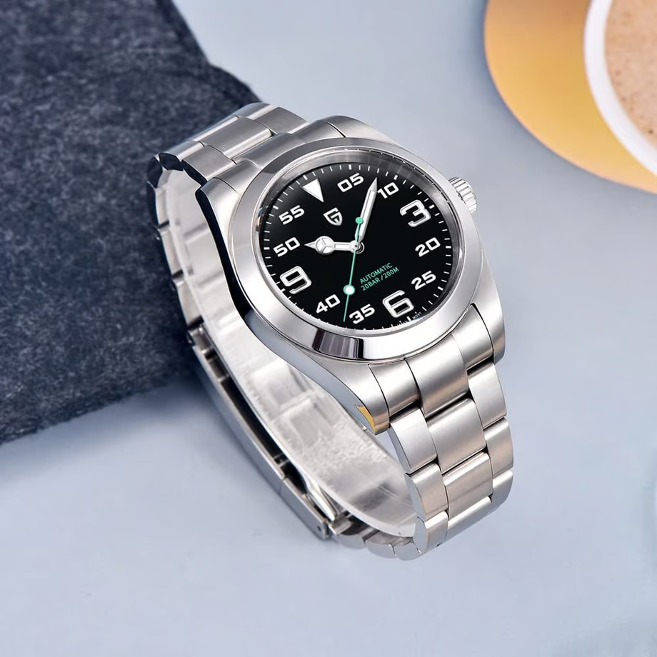 パガ-ニデザイン メンズ腕時計 日本製SEIKO NH35 ムーブメント エアキング 自動巻き 機械式 ケース 付き 防水 ビジネス 仕事用 ドレスウォッチ ステンレススチール ラバー ベルト サファイアガラス 結婚式 パーティー 成人式 記念日 プレゼント PAGANI DESIGN PD-1692