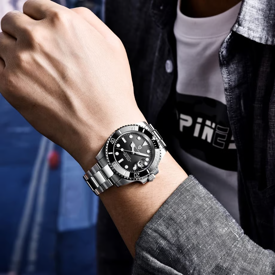 パガ-ニデザイン メンズ腕時計 日本製 SEIKO NH35 ムーブメント サブマリーナー ダイバーズ 自動巻き 機械式 ケース 付き 防水 セラミックベゼル ビジネス 仕事用 ドレスウォッチ ステンレススチール ベルト サファイアガラス PAGANI DESIGN PD-1661