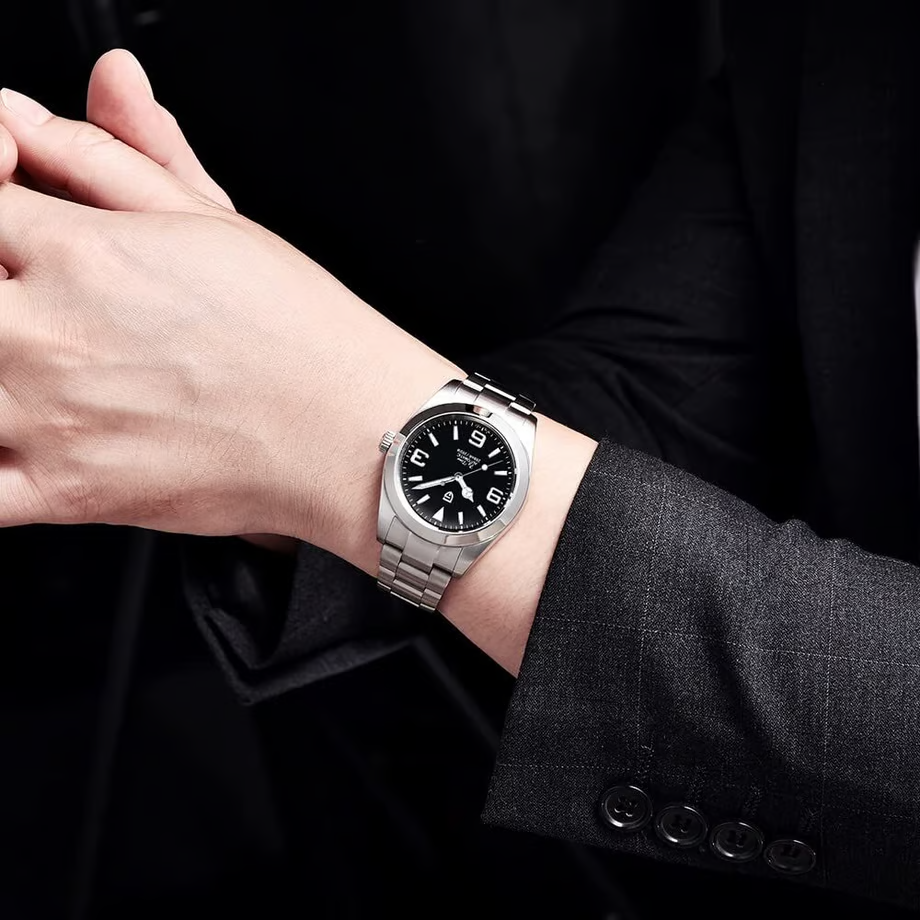 パガ-ニデザイン メンズ腕時計 日本製SEIKO NH35 ムーブメント エアキング 自動巻き 機械式 ケース 付き 防水 ビジネス 仕事用 ドレスウォッチ ステンレススチール ラバー ベルト サファイアガラス 結婚式 パーティー 成人式 記念日 プレゼント PAGANI DESIGN PD-1692