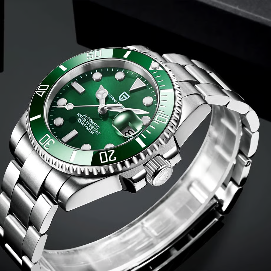パガ-ニデザイン メンズ腕時計 日本製 SEIKO NH35 ムーブメント サブマリーナー ダイバーズ 自動巻き 機械式 ケース 付き 防水 セラミックベゼル ビジネス 仕事用 ドレスウォッチ ステンレススチール ベルト サファイアガラス PAGANI DESIGN PD-1661