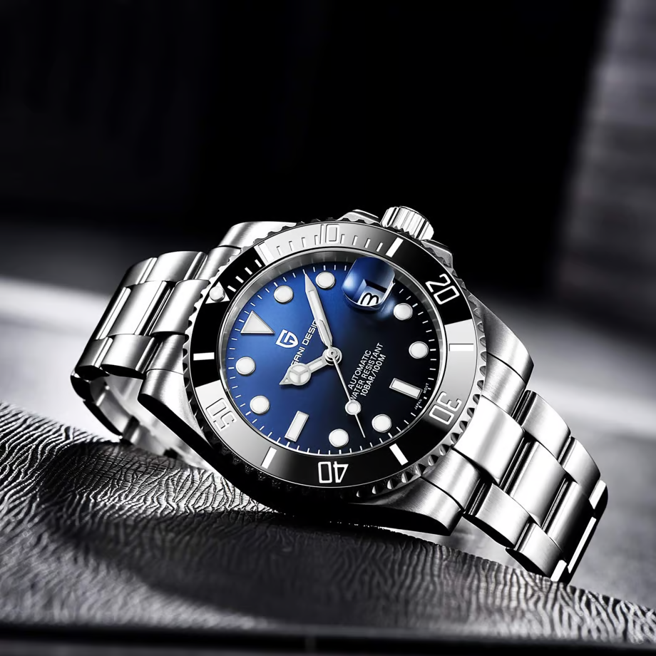 パガ-ニデザイン メンズ腕時計 日本製 SEIKO NH35 ムーブメント サブマリーナー ダイバーズ 自動巻き 機械式 ケース 付き 防水 セラミックベゼル ビジネス 仕事用 ドレスウォッチ ステンレススチール ベルト サファイアガラス PAGANI DESIGN PD-1661