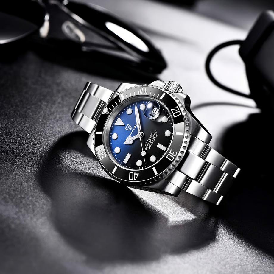 パガ-ニデザイン メンズ腕時計 日本製 SEIKO NH35 ムーブメント サブマリーナー ダイバーズ 自動巻き 機械式 ケース 付き 防水 セラミックベゼル ビジネス 仕事用 ドレスウォッチ ステンレススチール ベルト サファイアガラス PAGANI DESIGN PD-1661