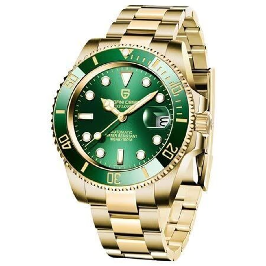 パガ-ニデザイン メンズ腕時計 日本製 SEIKO NH35 ムーブメント サブマリーナー ダイバーズ 自動巻き 機械式 ケース 付き 防水 セラミックベゼル ビジネス 仕事用 ドレスウォッチ ステンレススチール ベルト サファイアガラス PAGANI DESIGN PD-1661