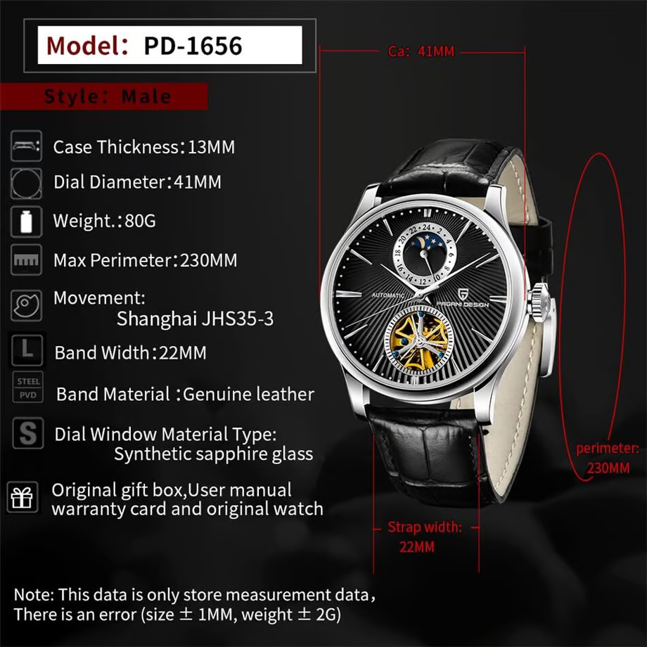 パガ-ニデザイン PD-1656 メンズ腕時計 自動巻き PAGANI DESIGN PD-1656