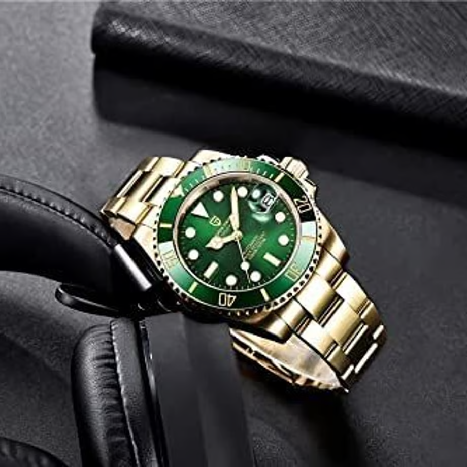 パガ-ニデザイン メンズ腕時計 日本製 SEIKO NH35 ムーブメント サブマリーナー ダイバーズ 自動巻き 機械式 ケース 付き 防水 セラミックベゼル ビジネス 仕事用 ドレスウォッチ ステンレススチール ベルト サファイアガラス PAGANI DESIGN PD-1661