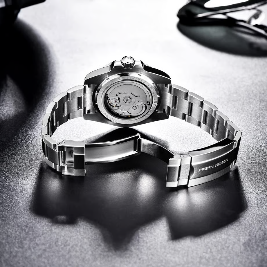パガ-ニデザイン メンズ腕時計 日本製 SEIKO NH35 ムーブメント サブマリーナー ダイバーズ 自動巻き 機械式 ケース 付き 防水 セラミックベゼル ビジネス 仕事用 ドレスウォッチ ステンレススチール ベルト サファイアガラス PAGANI DESIGN PD-1661