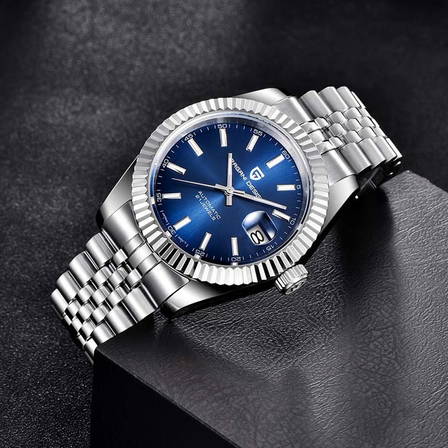 パガ-ニデザイン メンズ腕時計 日本製 SEIKO NH35 自動巻き ムーブメント ダイバーズ 機械式 ケース 付き 防水 セラミックベゼル ビジネス 仕事用 ドレスウォッチ ステンレススチール ベルト サファイアガラス 結婚式 パーティー 成人式 記念日 プレゼント PAGANI DESIGN PD-1645