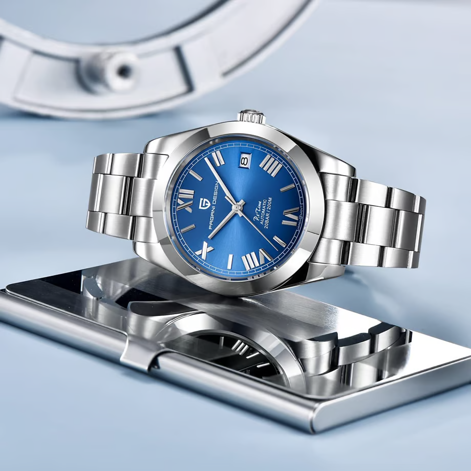 パガ-ニデザイン メンズ腕時計 日本製 SEIKO 自動巻き ムーブメント オイスターパーペチュアル ケース 付き 防水 セラミック ベゼル ビジネス 仕事用 ドレスウォッチ ステンレススチール ベルト サファイアガラス 結婚式 パーティー 成人式 記念日 プレゼント PAGANI DESIGN PD-1691