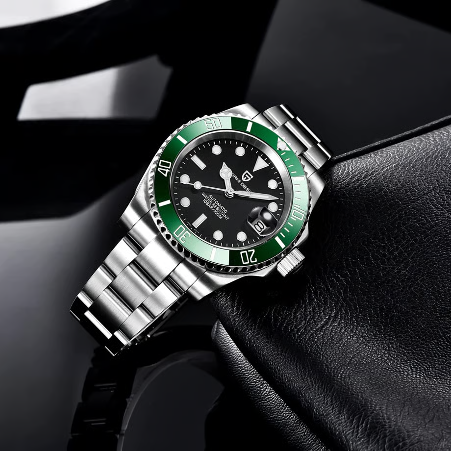 パガ-ニデザイン メンズ腕時計 日本製 SEIKO NH35 ムーブメント サブマリーナー ダイバーズ 自動巻き 機械式 ケース 付き 防水 セラミックベゼル ビジネス 仕事用 ドレスウォッチ ステンレススチール ベルト サファイアガラス PAGANI DESIGN PD-1661
