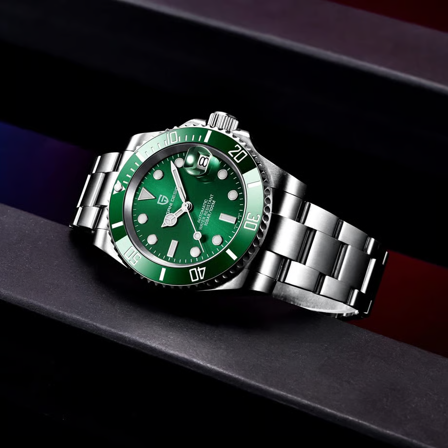 パガ-ニデザイン メンズ腕時計 日本製 SEIKO NH35 ムーブメント サブマリーナー ダイバーズ 自動巻き 機械式 ケース 付き 防水 セラミックベゼル ビジネス 仕事用 ドレスウォッチ ステンレススチール ベルト サファイアガラス PAGANI DESIGN PD-1661
