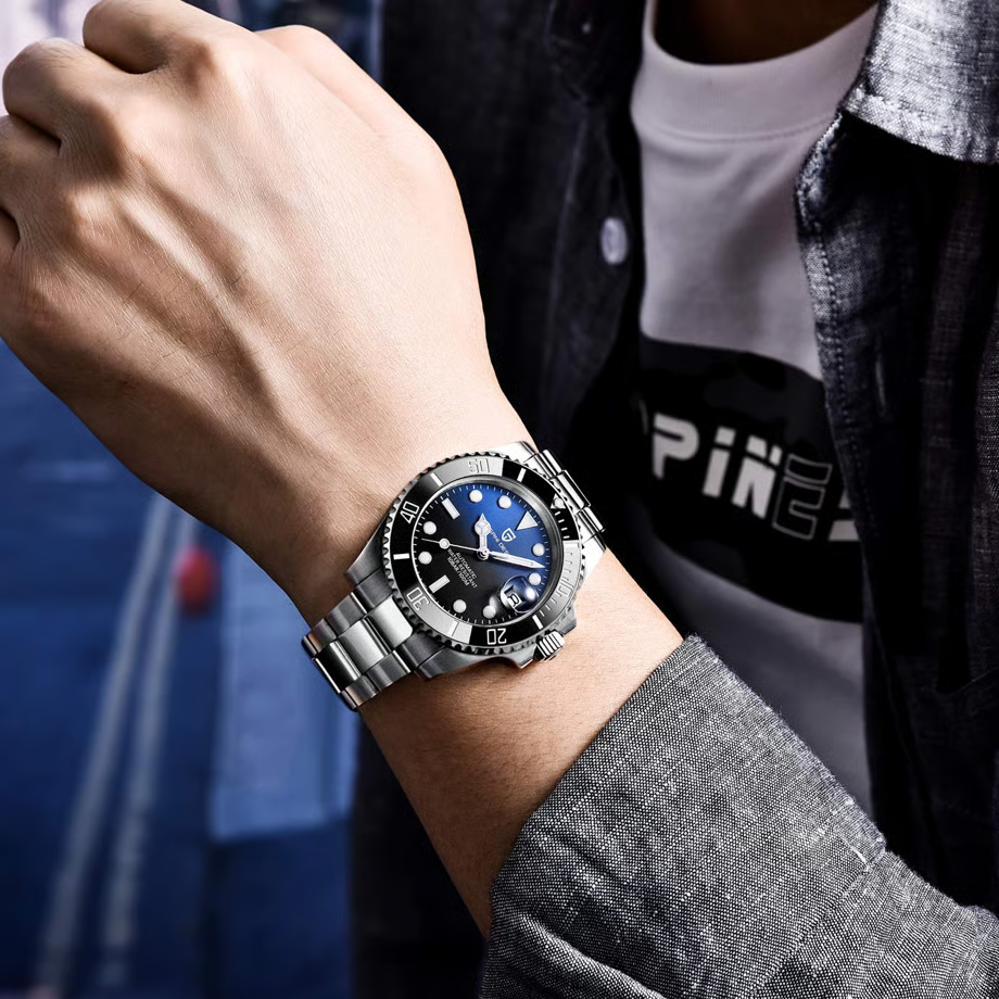 パガ-ニデザイン メンズ腕時計 日本製 SEIKO NH35 ムーブメント サブマリーナー ダイバーズ 自動巻き 機械式 ケース 付き 防水 セラミックベゼル ビジネス 仕事用 ドレスウォッチ ステンレススチール ベルト サファイアガラス PAGANI DESIGN PD-1661