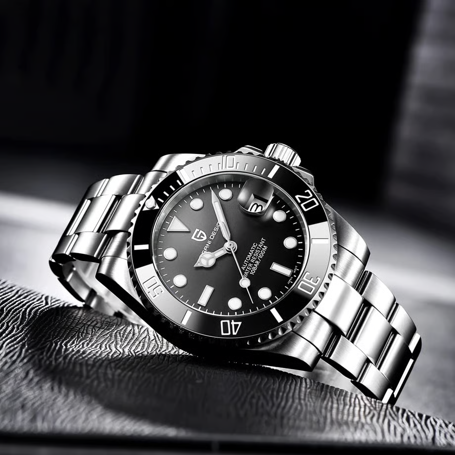 パガ-ニデザイン メンズ腕時計 日本製 SEIKO NH35 ムーブメント サブマリーナー ダイバーズ 自動巻き 機械式 ケース 付き 防水 セラミックベゼル ビジネス 仕事用 ドレスウォッチ ステンレススチール ベルト サファイアガラス PAGANI DESIGN PD-1661