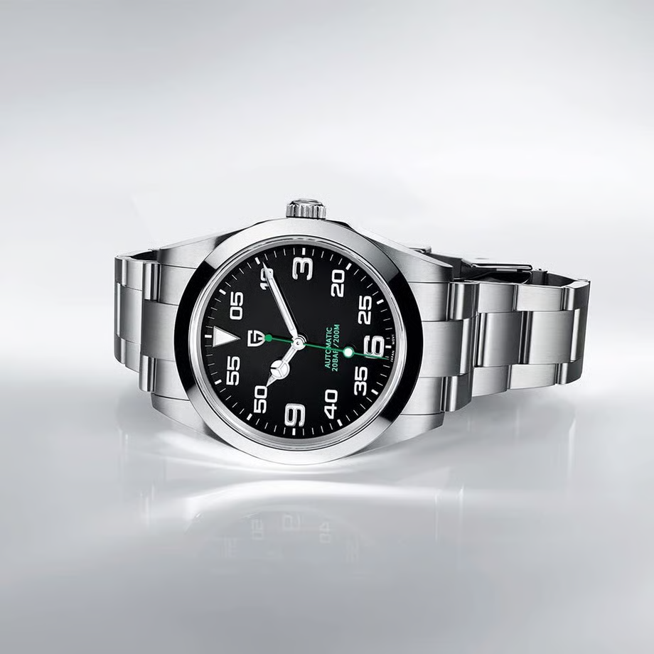 パガ-ニデザイン メンズ腕時計 日本製SEIKO NH35 ムーブメント エアキング 自動巻き 機械式 ケース 付き 防水 ビジネス 仕事用 ドレスウォッチ ステンレススチール ラバー ベルト サファイアガラス 結婚式 パーティー 成人式 記念日 プレゼント PAGANI DESIGN PD-1692