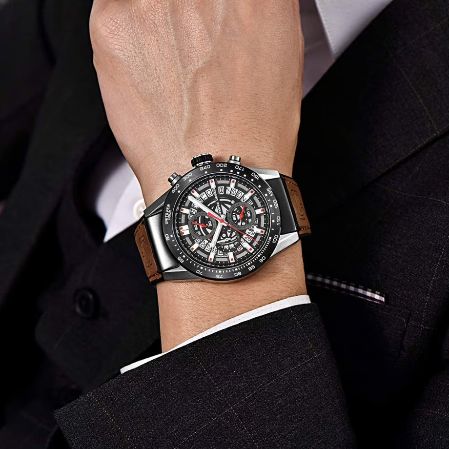 パガ-ニデザイン メンズ腕時計 日本製 セイコームーブメント SEIKO クロノグラフ カレラ クォーツ ダイバーズ ケース 付き 防水 セラミックベゼル ビジネス 仕事用 ドレスウォッチ ステンレススチール ベルト サファイアガラス 結婚式 パーティー 成人式 記念日 プレゼント PAGANI DESIGN PD-2768