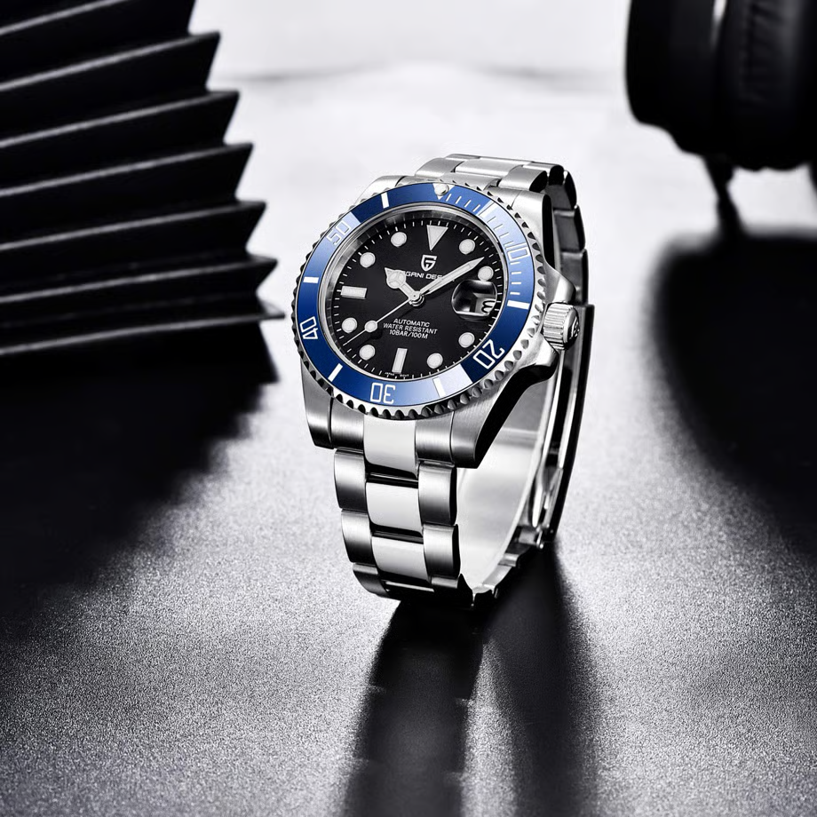 パガ-ニデザイン メンズ腕時計 日本製 SEIKO NH35 ムーブメント サブマリーナー ダイバーズ 自動巻き 機械式 ケース 付き 防水 セラミックベゼル ビジネス 仕事用 ドレスウォッチ ステンレススチール ベルト サファイアガラス PAGANI DESIGN PD-1661