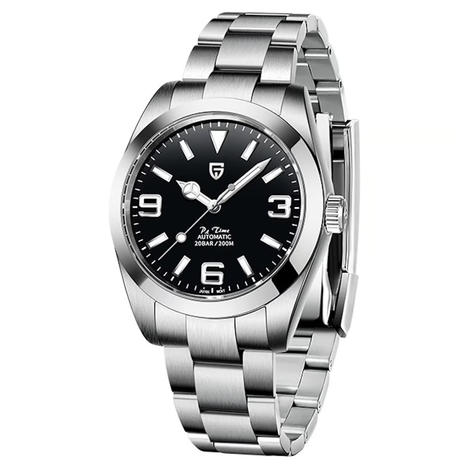 パガ-ニデザイン メンズ腕時計 日本製SEIKO NH35 ムーブメント エアキング 自動巻き 機械式 ケース 付き 防水 ビジネス 仕事用 ドレスウォッチ ステンレススチール ラバー ベルト サファイアガラス 結婚式 パーティー 成人式 記念日 プレゼント PAGANI DESIGN PD-1692