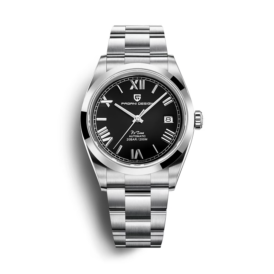 パガ-ニデザイン メンズ腕時計 日本製 SEIKO 自動巻き ムーブメント オイスターパーペチュアル ケース 付き 防水 セラミック ベゼル ビジネス 仕事用 ドレスウォッチ ステンレススチール ベルト サファイアガラス 結婚式 パーティー 成人式 記念日 プレゼント PAGANI DESIGN PD-1691