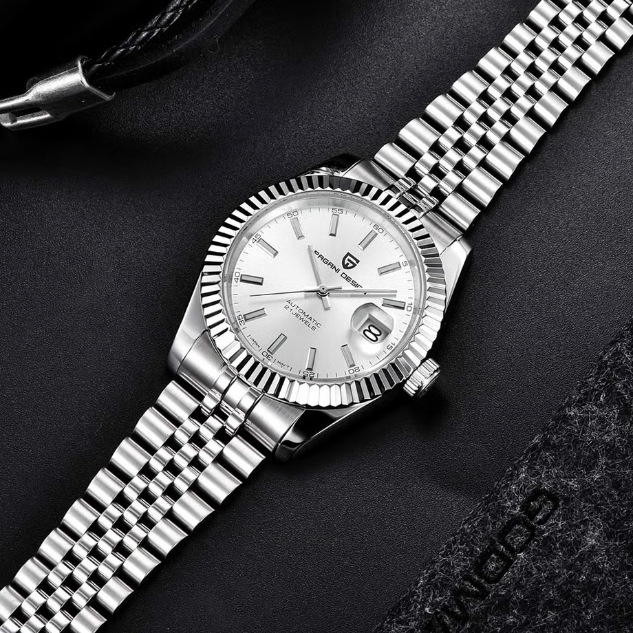 パガ-ニデザイン メンズ腕時計 日本製 SEIKO NH35 自動巻き ムーブメント ダイバーズ 機械式 ケース 付き 防水 セラミックベゼル ビジネス 仕事用 ドレスウォッチ ステンレススチール ベルト サファイアガラス 結婚式 パーティー 成人式 記念日 プレゼント PAGANI DESIGN PD-1645