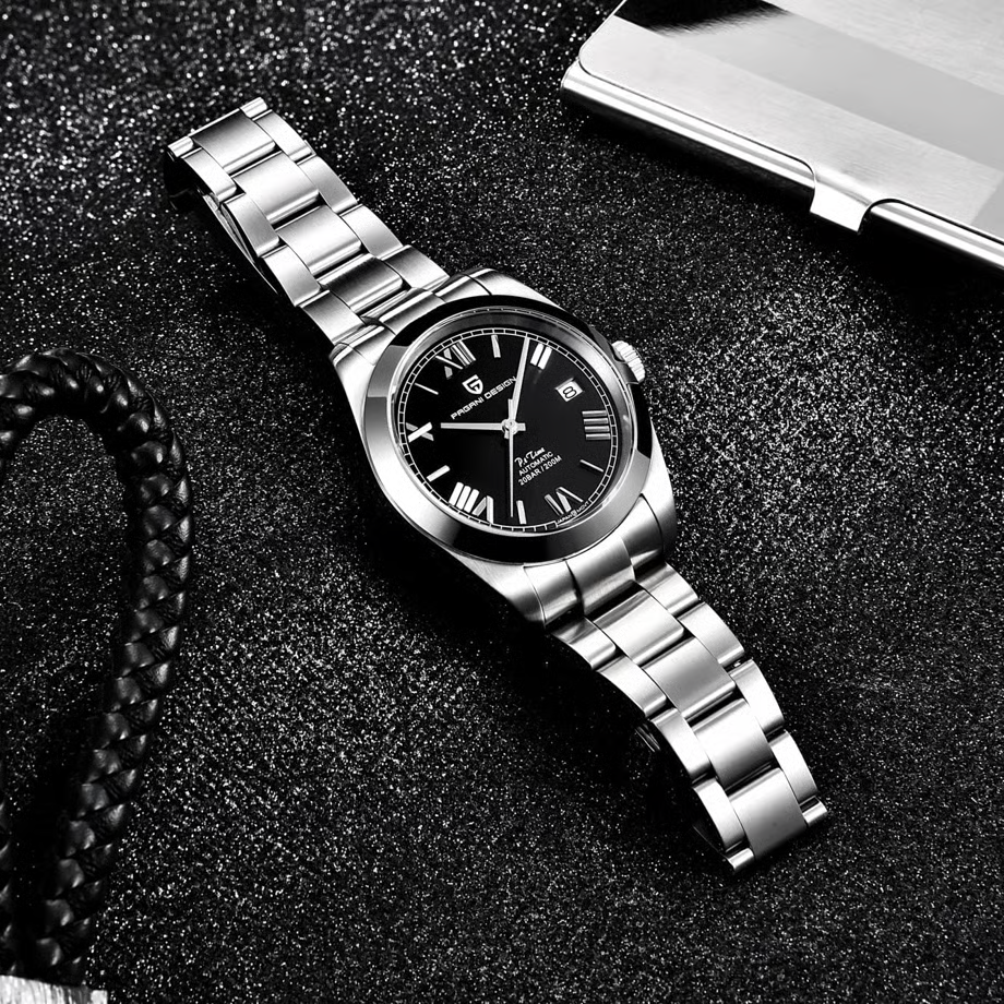 パガ-ニデザイン メンズ腕時計 日本製 SEIKO 自動巻き ムーブメント オイスターパーペチュアル ケース 付き 防水 セラミック ベゼル ビジネス 仕事用 ドレスウォッチ ステンレススチール ベルト サファイアガラス 結婚式 パーティー 成人式 記念日 プレゼント PAGANI DESIGN PD-1691