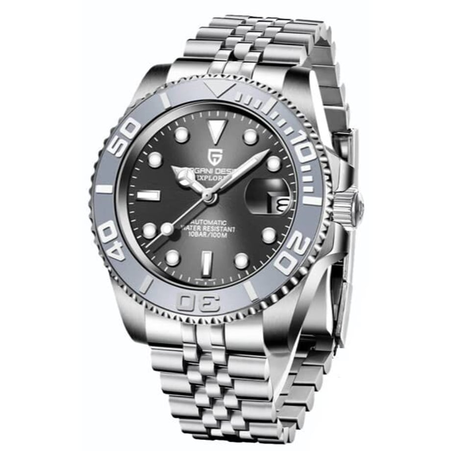 パガ-ニデザイン メンズ腕時計 日本製 SEIKO ムーブメント NH35 ヨットマスター ダイバーズ 自動巻き 機械式 ケース 付き 防水 セラミックベゼル ビジネス 仕事用 ドレスウォッチ シリコンラバー ベルト サファイアガラス PAGANI DESIGN PD-1651