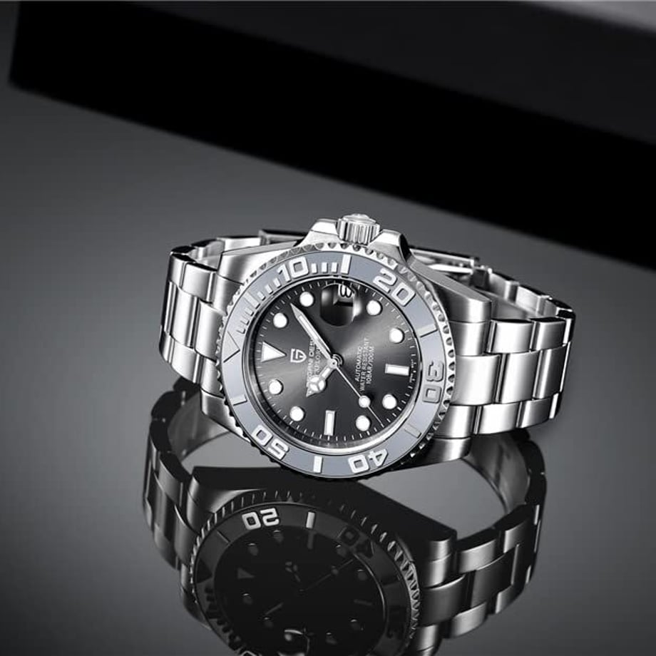 パガ-ニデザイン メンズ腕時計 日本製 SEIKO ムーブメント NH35 ヨットマスター ダイバーズ 自動巻き 機械式 ケース 付き 防水 セラミックベゼル ビジネス 仕事用 ドレスウォッチ シリコンラバー ベルト サファイアガラス PAGANI DESIGN PD-1651