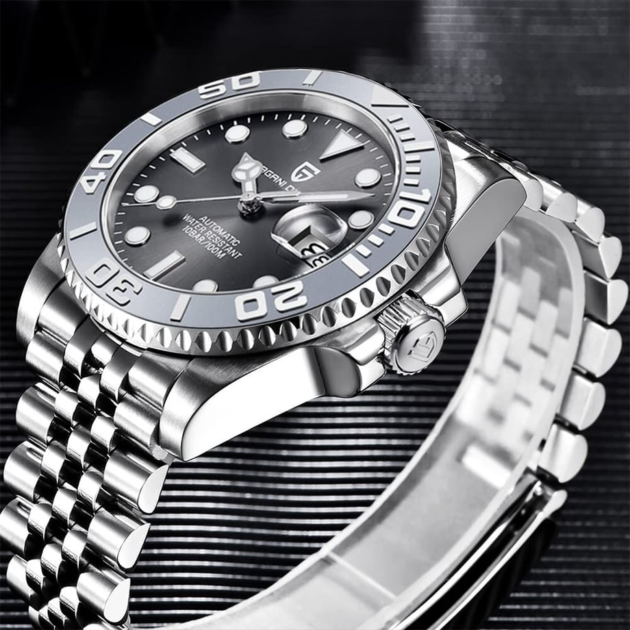 パガ-ニデザイン メンズ腕時計 日本製 SEIKO ムーブメント NH35 ヨットマスター ダイバーズ 自動巻き 機械式 ケース 付き 防水 セラミックベゼル ビジネス 仕事用 ドレスウォッチ シリコンラバー ベルト サファイアガラス PAGANI DESIGN PD-1651