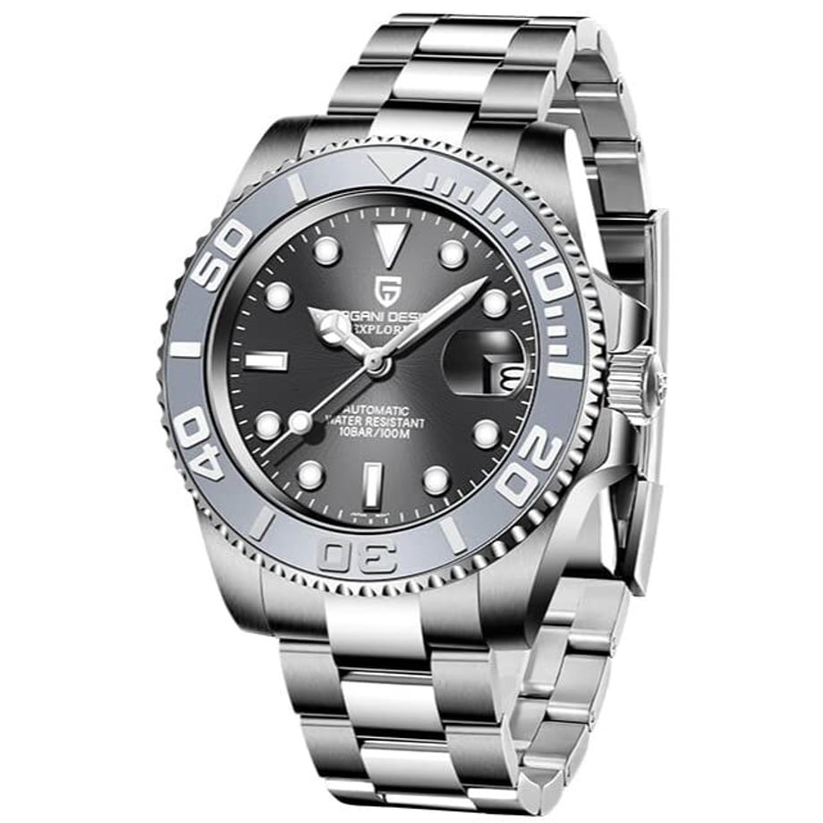 パガ-ニデザイン メンズ腕時計 日本製 SEIKO ムーブメント NH35 ヨットマスター ダイバーズ 自動巻き 機械式 ケース 付き 防水 セラミックベゼル ビジネス 仕事用 ドレスウォッチ シリコンラバー ベルト サファイアガラス PAGANI DESIGN PD-1651