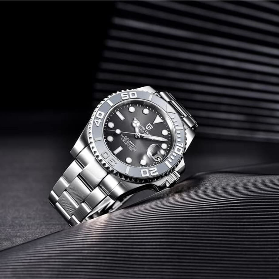 パガ-ニデザイン メンズ腕時計 日本製 SEIKO ムーブメント NH35 ヨットマスター ダイバーズ 自動巻き 機械式 ケース 付き 防水 セラミックベゼル ビジネス 仕事用 ドレスウォッチ シリコンラバー ベルト サファイアガラス PAGANI DESIGN PD-1651
