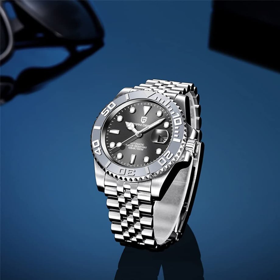 パガ-ニデザイン メンズ腕時計 日本製 SEIKO ムーブメント NH35 ヨットマスター ダイバーズ 自動巻き 機械式 ケース 付き 防水 セラミックベゼル ビジネス 仕事用 ドレスウォッチ シリコンラバー ベルト サファイアガラス PAGANI DESIGN PD-1651