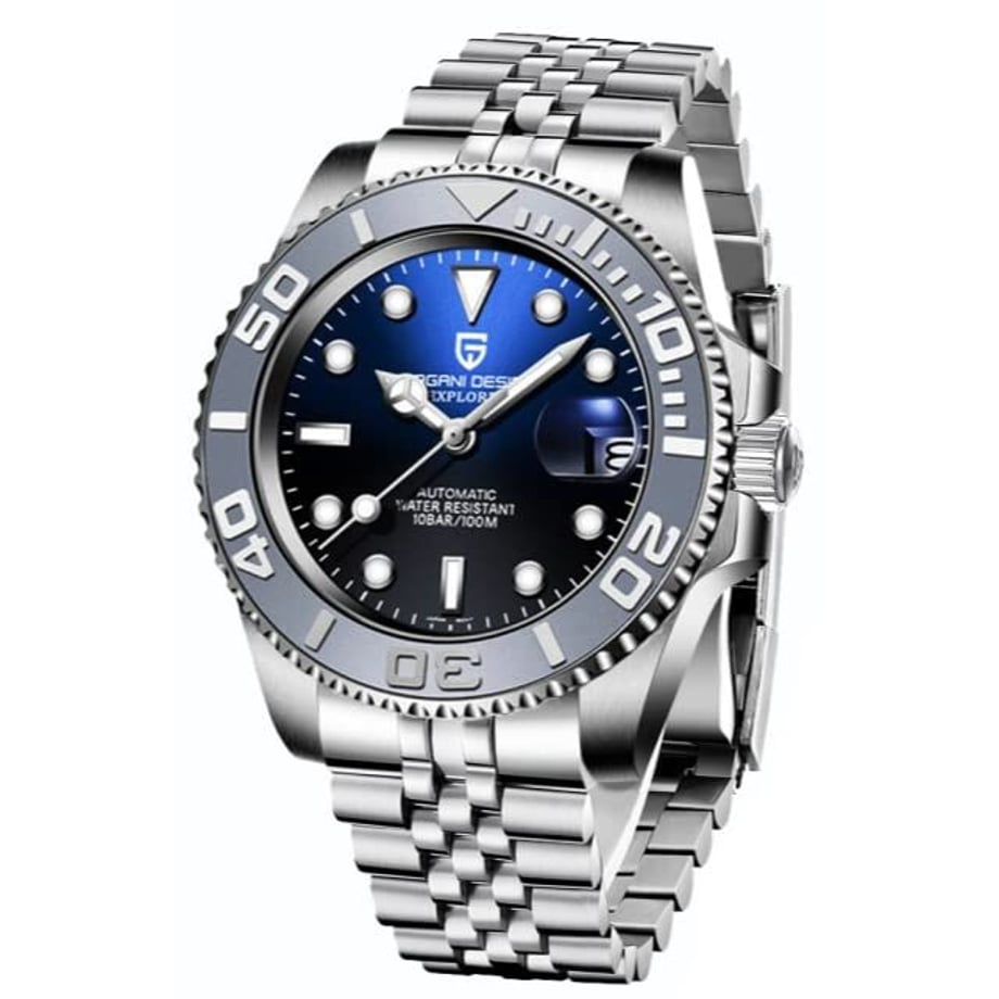 パガ-ニデザイン メンズ腕時計 日本製 SEIKO ムーブメント NH35 ヨットマスター ダイバーズ 自動巻き 機械式 ケース 付き 防水 セラミックベゼル ビジネス 仕事用 ドレスウォッチ シリコンラバー ベルト サファイアガラス PAGANI DESIGN PD-1651