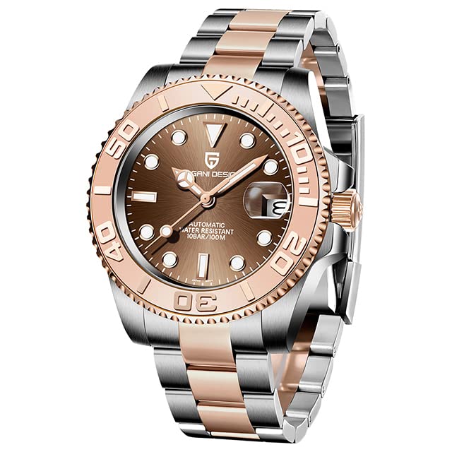 パガ-ニデザイン メンズ腕時計 日本製 SEIKO ムーブメント NH35 ヨットマスター ダイバーズ 自動巻き 機械式 ケース 付き 防水 セラミックベゼル ビジネス 仕事用 ドレスウォッチ シリコンラバー ベルト サファイアガラス PAGANI DESIGN PD-1651
