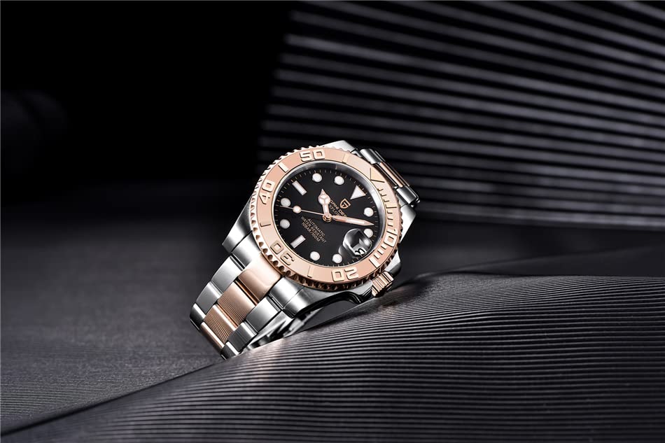 パガ-ニデザイン メンズ腕時計 日本製 SEIKO ムーブメント NH35 ヨットマスター ダイバーズ 自動巻き 機械式 ケース 付き 防水 セラミックベゼル ビジネス 仕事用 ドレスウォッチ シリコンラバー ベルト サファイアガラス PAGANI DESIGN PD-1651