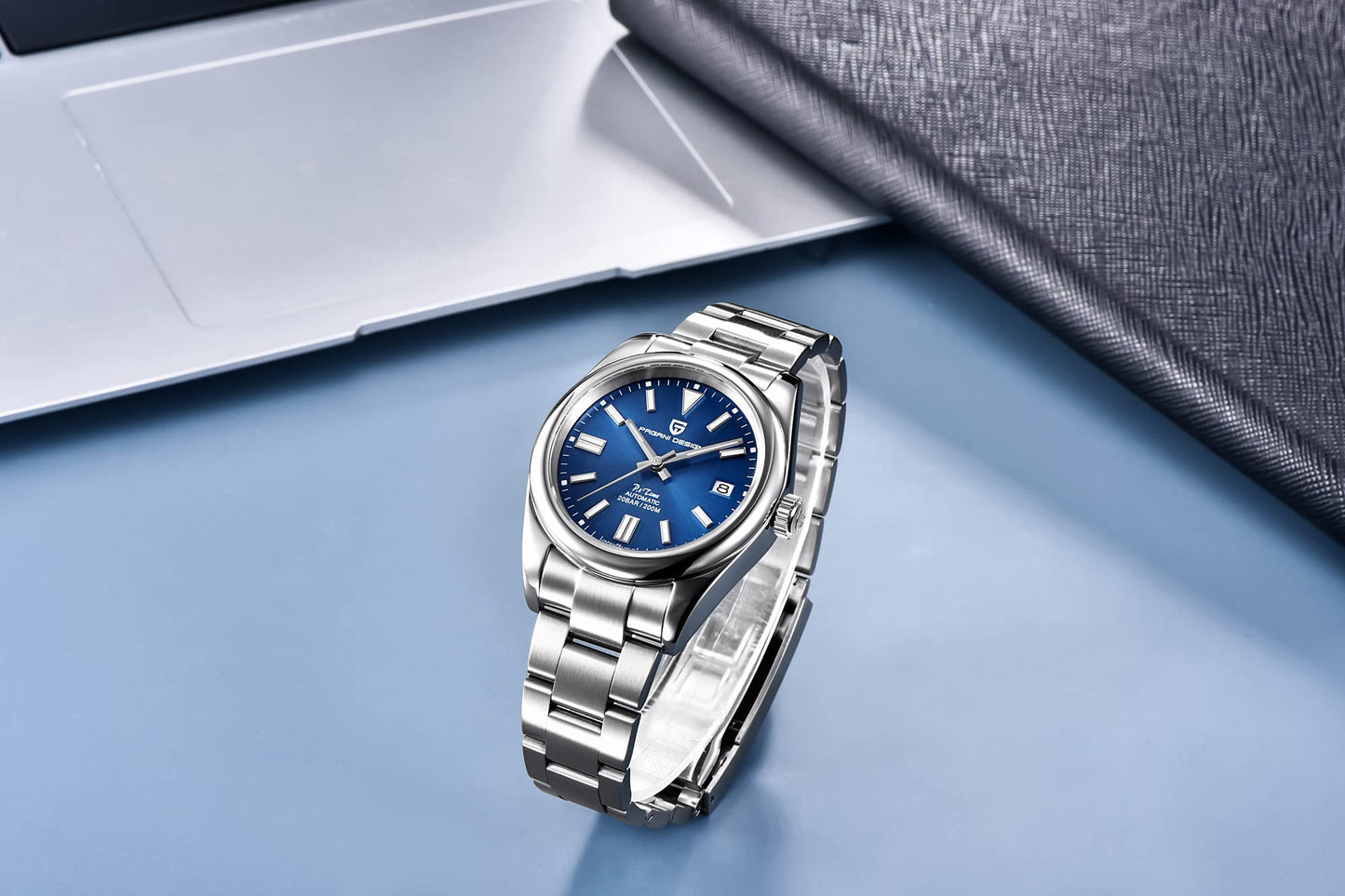 パガ-ニデザイン メンズ腕時計 日本製 SEIKO 自動巻き ムーブメント オイスターパーペチュアル ケース 付き 防水 セラミック ベゼル ビジネス 仕事用 ドレスウォッチ ステンレススチール ベルト サファイアガラス PAGANI DESIGN PD-1690