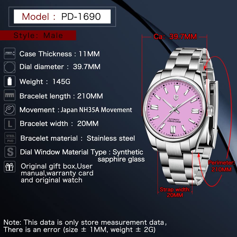 パガ-ニデザイン メンズ腕時計 日本製 SEIKO 自動巻き ムーブメント オイスターパーペチュアル ケース 付き 防水 セラミック ベゼル ビジネス 仕事用 ドレスウォッチ ステンレススチール ベルト サファイアガラス PAGANI DESIGN PD-1690