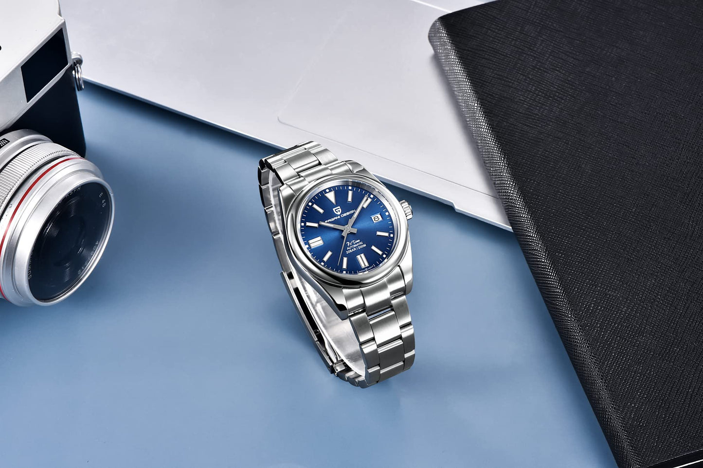 パガ-ニデザイン メンズ腕時計 日本製 SEIKO 自動巻き ムーブメント オイスターパーペチュアル ケース 付き 防水 セラミック ベゼル ビジネス 仕事用 ドレスウォッチ ステンレススチール ベルト サファイアガラス PAGANI DESIGN PD-1690