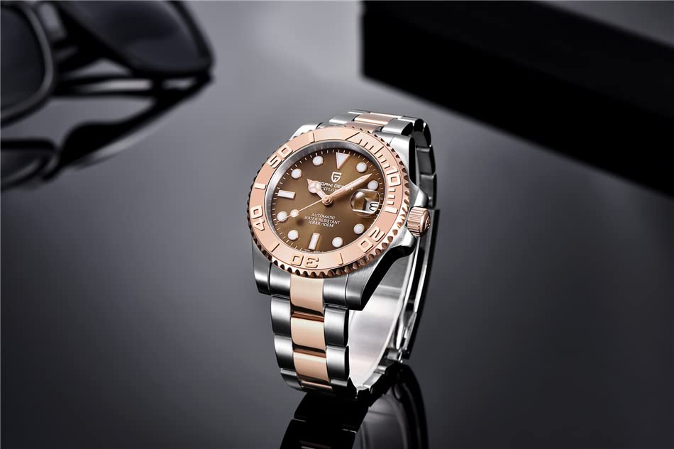 パガ-ニデザイン メンズ腕時計 日本製 SEIKO ムーブメント NH35 ヨットマスター ダイバーズ 自動巻き 機械式 ケース 付き 防水 セラミックベゼル ビジネス 仕事用 ドレスウォッチ シリコンラバー ベルト サファイアガラス PAGANI DESIGN PD-1651