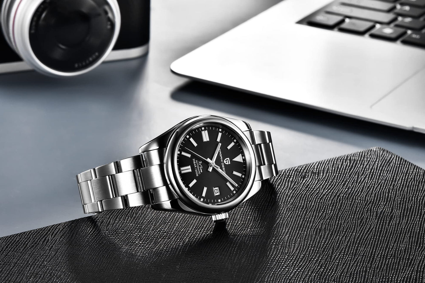 パガ-ニデザイン メンズ腕時計 日本製 SEIKO 自動巻き ムーブメント オイスターパーペチュアル ケース 付き 防水 セラミック ベゼル ビジネス 仕事用 ドレスウォッチ ステンレススチール ベルト サファイアガラス PAGANI DESIGN PD-1690