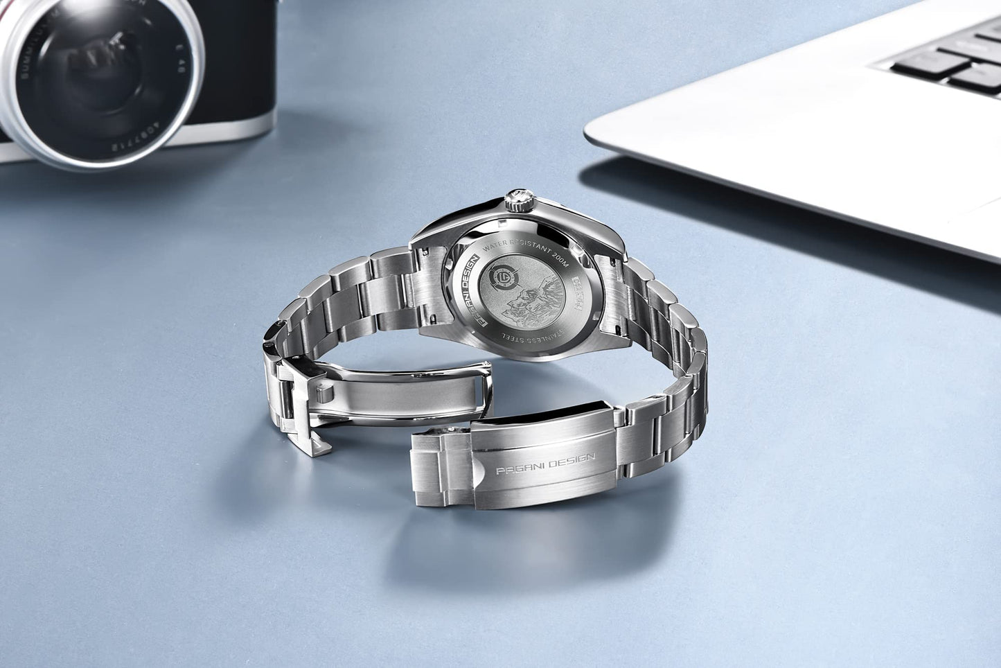 パガ-ニデザイン メンズ腕時計 日本製 SEIKO 自動巻き ムーブメント オイスターパーペチュアル ケース 付き 防水 セラミック ベゼル ビジネス 仕事用 ドレスウォッチ ステンレススチール ベルト サファイアガラス PAGANI DESIGN PD-1690
