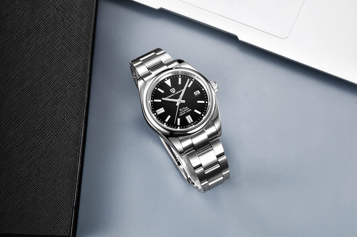 パガ-ニデザイン メンズ腕時計 日本製 SEIKO 自動巻き ムーブメント オイスターパーペチュアル ケース 付き 防水 セラミック ベゼル ビジネス 仕事用 ドレスウォッチ ステンレススチール ベルト サファイアガラス PAGANI DESIGN PD-1690