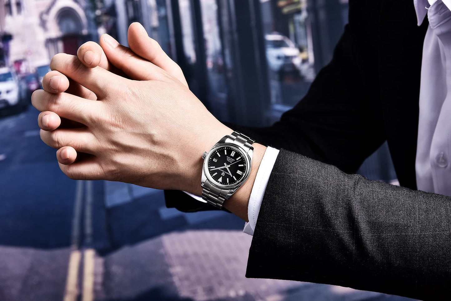 パガ-ニデザイン メンズ腕時計 日本製 SEIKO 自動巻き ムーブメント オイスターパーペチュアル ケース 付き 防水 セラミック ベゼル ビジネス 仕事用 ドレスウォッチ ステンレススチール ベルト サファイアガラス PAGANI DESIGN PD-1690