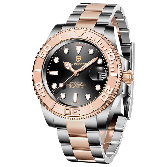 パガ-ニデザイン メンズ腕時計 日本製 SEIKO ムーブメント NH35 ヨットマスター ダイバーズ 自動巻き 機械式 ケース 付き 防水 セラミックベゼル ビジネス 仕事用 ドレスウォッチ シリコンラバー ベルト サファイアガラス PAGANI DESIGN PD-1651