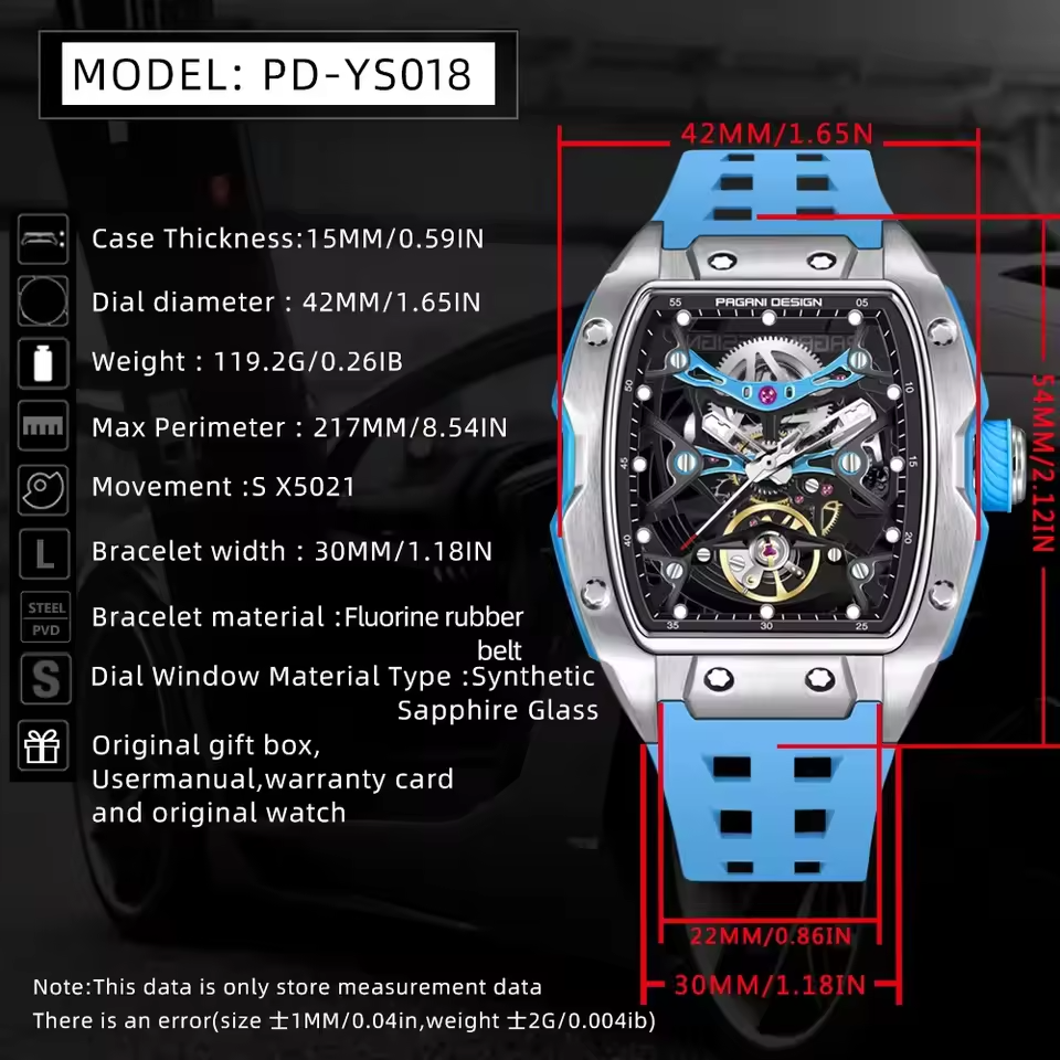 パガ-ニデザイン PD-YS018 メンズ腕時計 高性能自動巻き SX5021ムーブメント RM PAGANI DESIGN PD-YS018