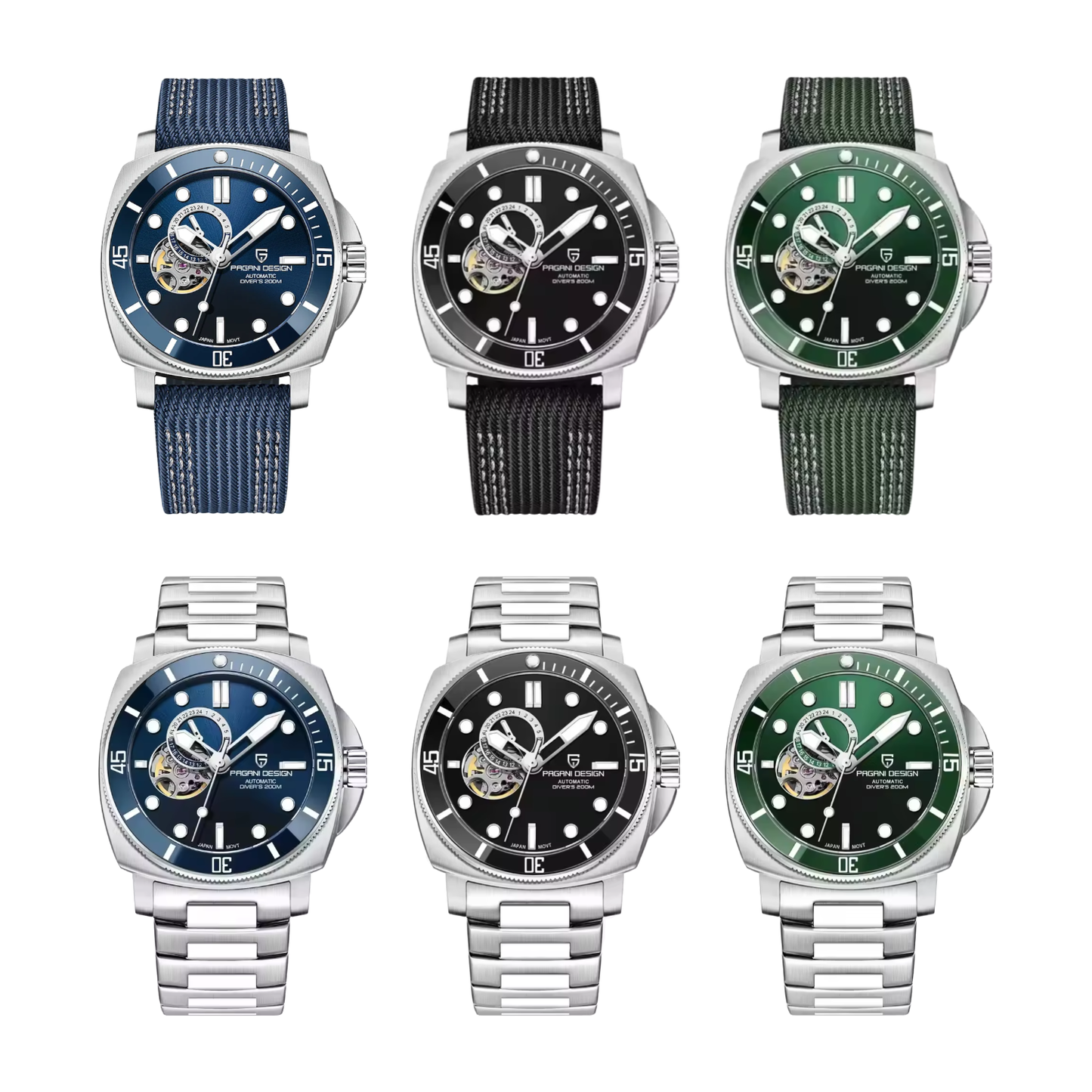 パガ－ニデザイン PD-1736 メンズ腕時計 日本製 SEIKO NH35自動巻きムーブメント ミリタリー PAGANI DESIGN PD-1736