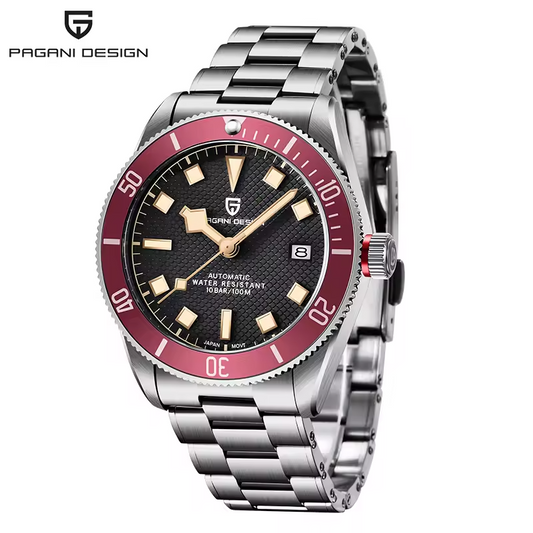 パガーニデザイン PD-1671 メンズ腕時計 日本製 SEIKO NH35自動巻きムーブメント ブラックベイ PAGANI DESIGN PD-1671 レッド