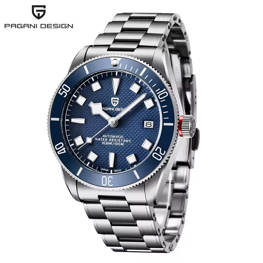 パガーニデザイン PD-1671 メンズ腕時計 日本製 SEIKO NH35自動巻きムーブメント ブラックベイ PAGANI DESIGN PD-1671 ブルー