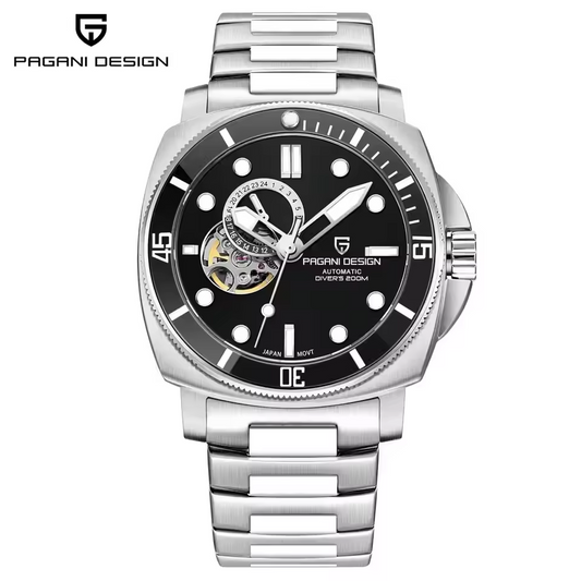 パガーニデザイン PD-1736 メンズ腕時計 日本製 SEIKO NH35自動巻きムーブメント ミリタリー PAGANI DESIGN PD-1736 ブラック/ステンレススチール